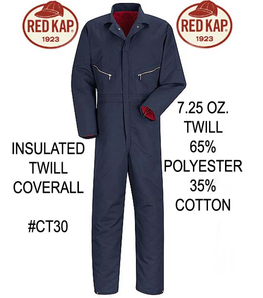 INSULATED TWILL COVERALL-CT30-